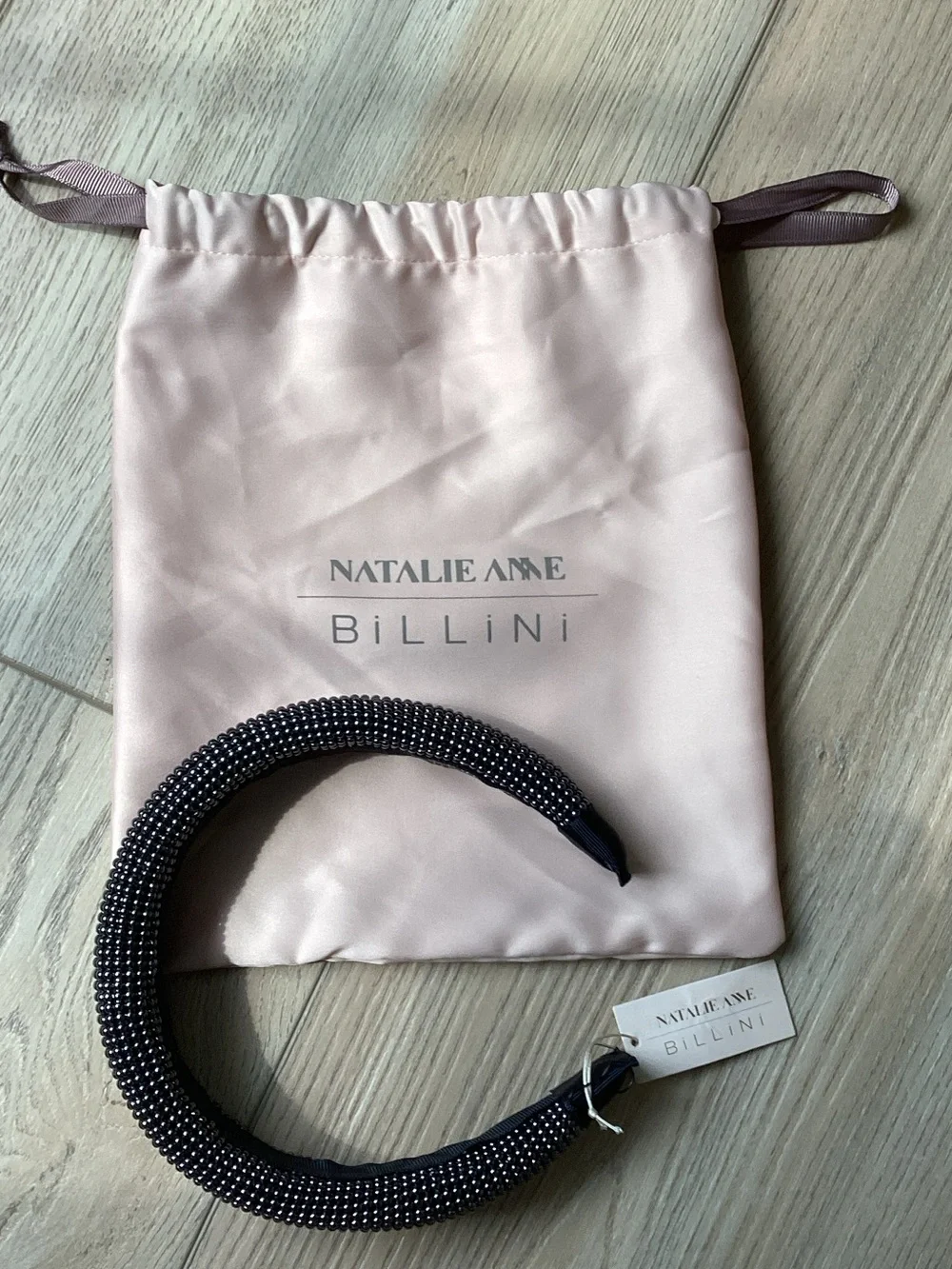 NWT Natalie Anne x Billini Lily Gunmetal Headband Edgy Glam Night Luxe